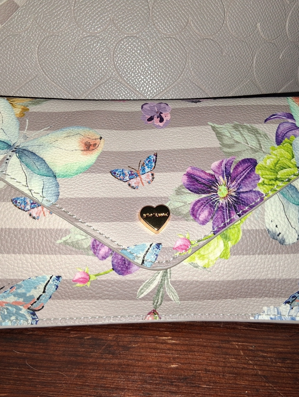 Betsey Johnson Grey Embossed Tote - Picture 7 of 9